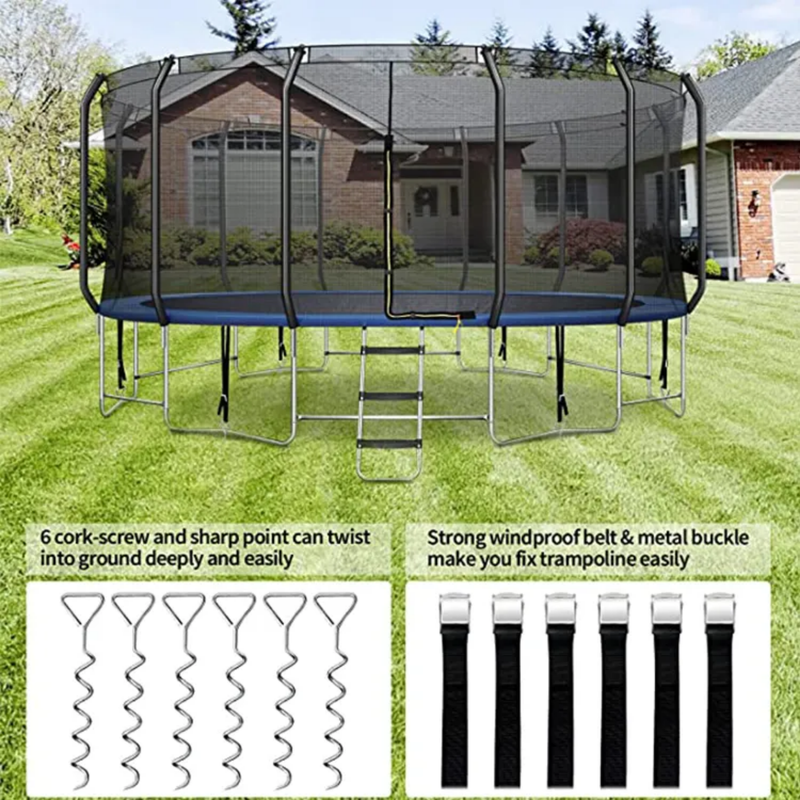 Stor professionell rund trampolin- studsmatta