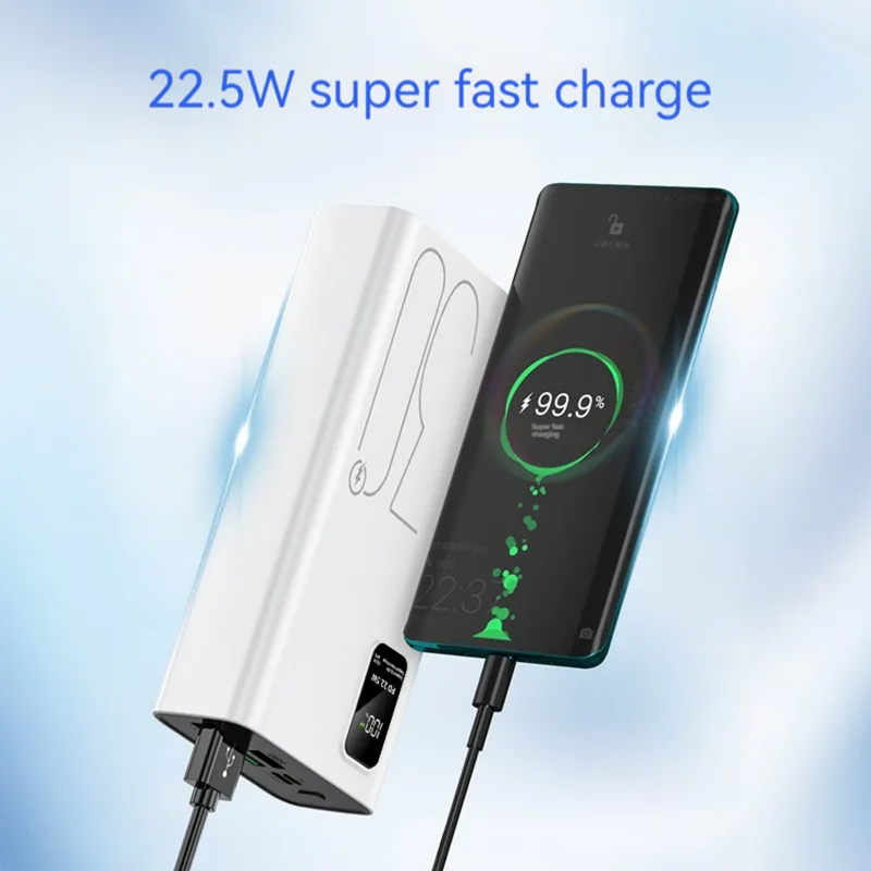 Powerbank 30000mAh  –  4 USB & Type-C | Snabbladdning