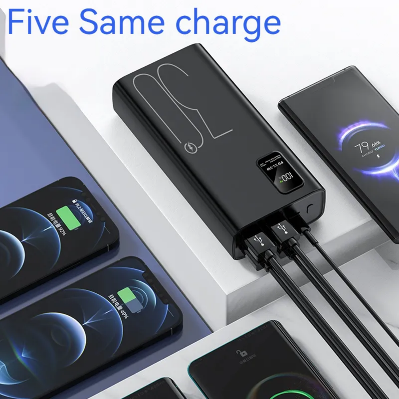 Powerbank 30000mAh  –  4 USB & Type-C | Snabbladdning