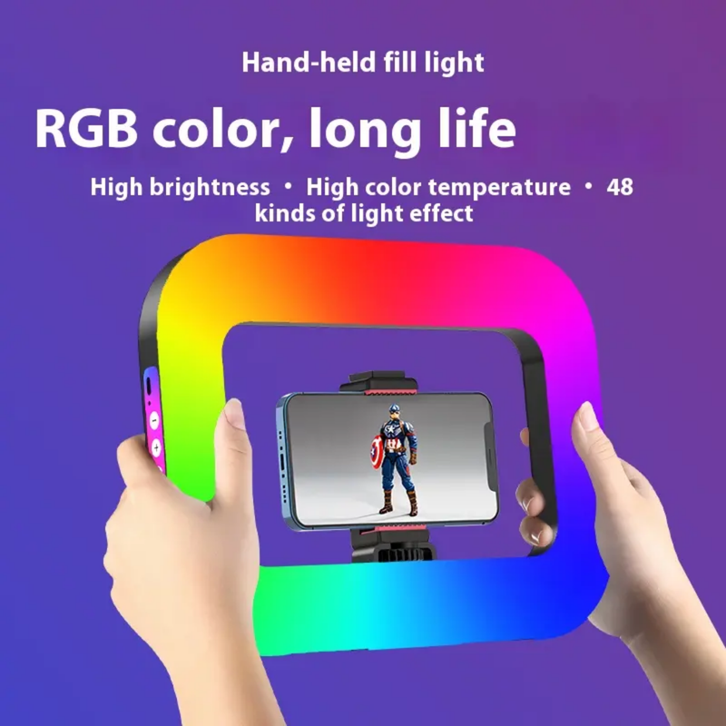 LED RGB Ring Light för Smartphone – Portabel & Mångsidig Belysning för Foto & Video