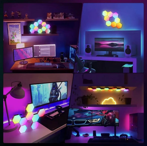 Smart RGB LED Hexagon Lights – Appstyrda Vägglampor med Musik & Spelsynk