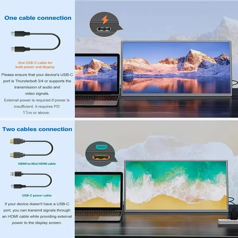 18,5" Portabel Touchskärm – HDMI/USB-C Display Extender för Laptop & Mobil
